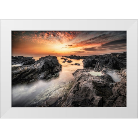 Eden of the rocks White Modern Wood Framed Art Print by Suzuki, Daiki