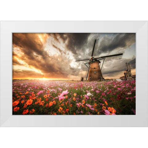 Magnificent Flower World White Modern Wood Framed Art Print by Suzuki, Daiki