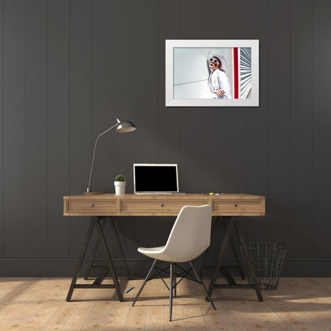 Crossing the Red Line White Modern Wood Framed Art Print by Bolgov (Axe), Ruslan