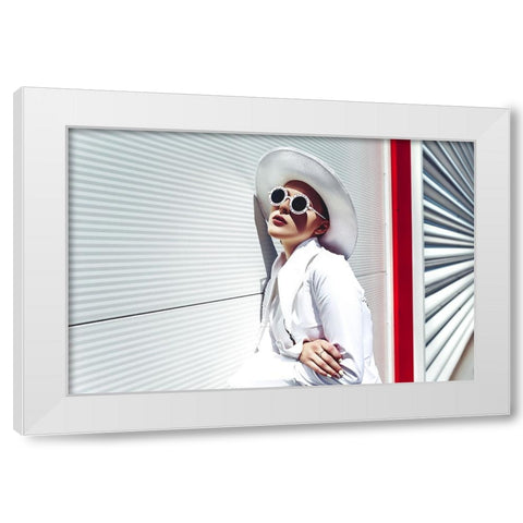 Crossing the Red Line White Modern Wood Framed Art Print by Bolgov (Axe), Ruslan