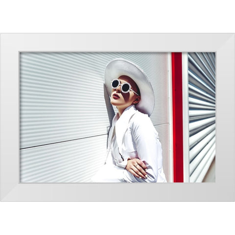 Crossing the Red Line White Modern Wood Framed Art Print by Bolgov (Axe), Ruslan