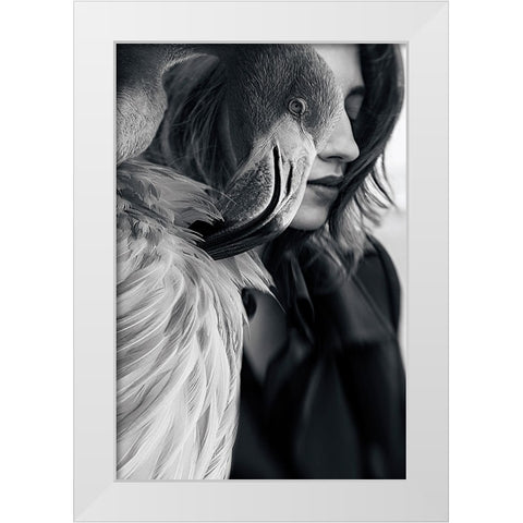 Profiles White Modern Wood Framed Art Print by Bousca, Bogdan