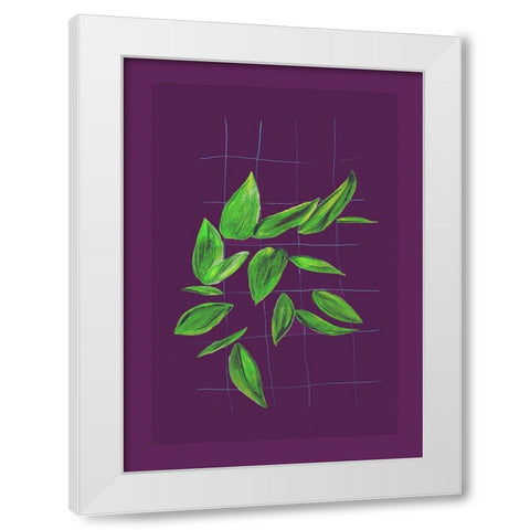 Grid leaves 2 White Modern Wood Framed Art Print by Woelders, Tania Sloth