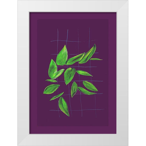 Grid leaves 2 White Modern Wood Framed Art Print by Woelders, Tania Sloth