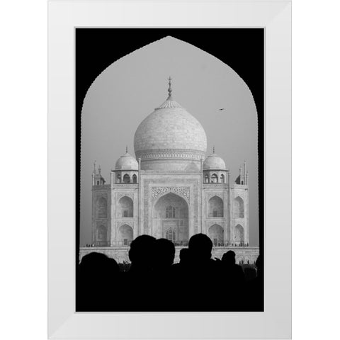 First sight of the Taj Mahal White Modern Wood Framed Art Print by Raif, Joshua