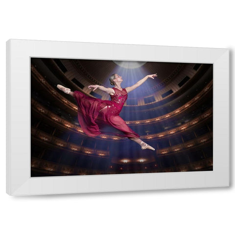 Ballerinarouge White Modern Wood Framed Art Print by Egger, Marcel