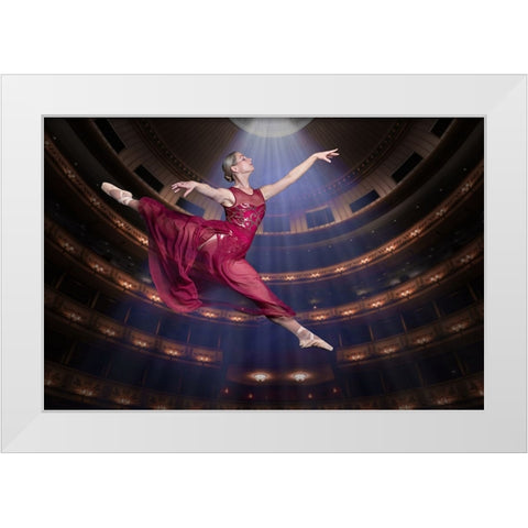 Ballerinarouge White Modern Wood Framed Art Print by Egger, Marcel