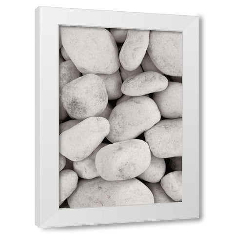 Stones_002 White Modern Wood Framed Art Print by 1x Studio III