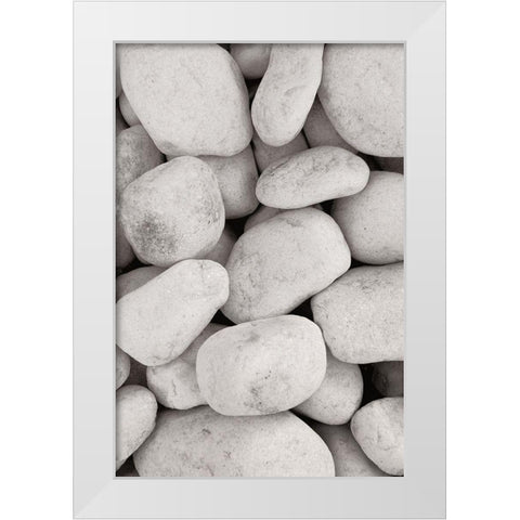 Stones_002 White Modern Wood Framed Art Print by 1x Studio III