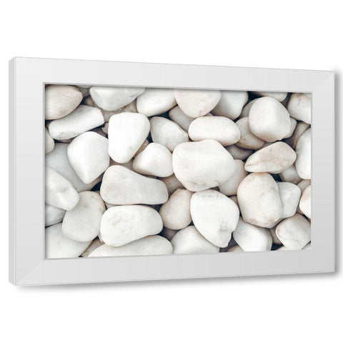 Stones_003 White Modern Wood Framed Art Print by 1x Studio III