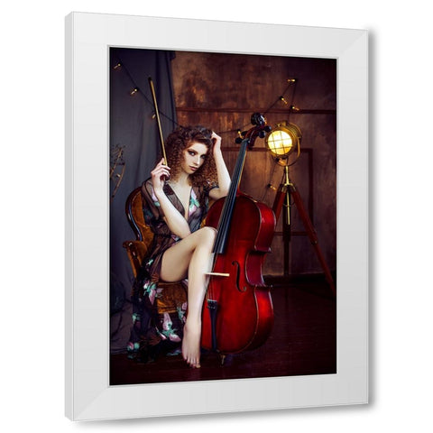 Music is my sweetest escape White Modern Wood Framed Art Print by Bolgov (Axe), Ruslan