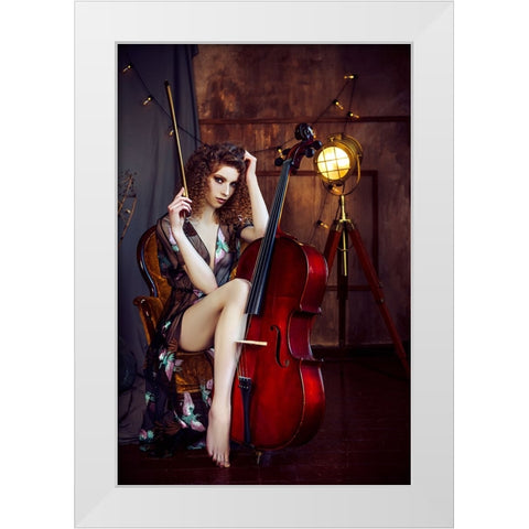 Music is my sweetest escape White Modern Wood Framed Art Print by Bolgov (Axe), Ruslan