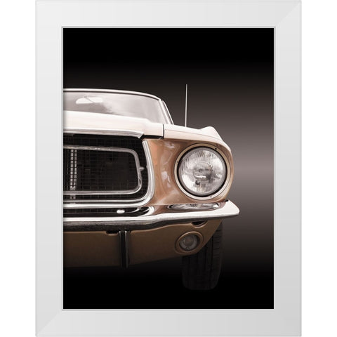 American classic car Mustang Coupe 1968 White Modern Wood Framed Art Print by Gube, Beate