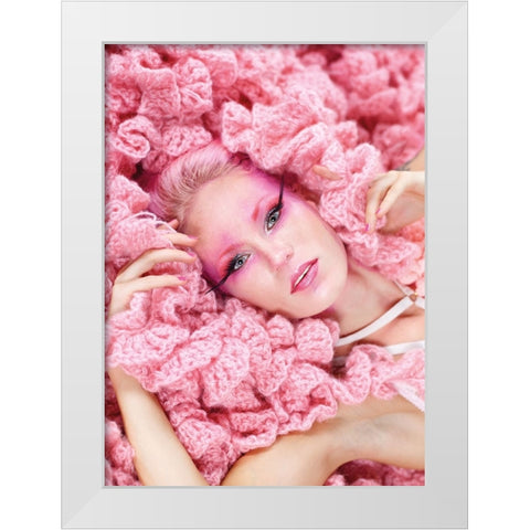 pink lady White Modern Wood Framed Art Print by Allmaier, Michael