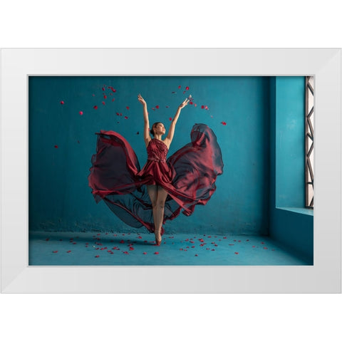 Olivia Performance White Modern Wood Framed Art Print by Suhardjo, Lisdiyanto