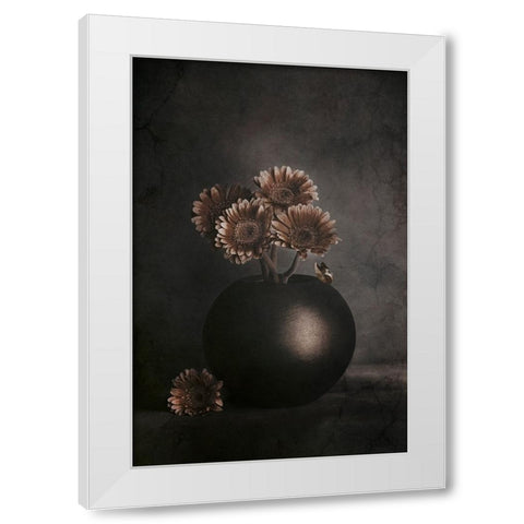 Wandering Shadows White Modern Wood Framed Art Print by Kiral, Cicek