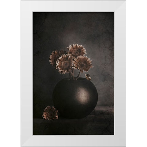 Wandering Shadows White Modern Wood Framed Art Print by Kiral, Cicek