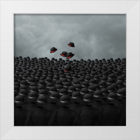 Every New Day There Is Always Rain White Modern Wood Framed Art Print by Hardibudi