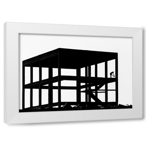 AdnAaat White Modern Wood Framed Art Print by Yilman, Gulsen
