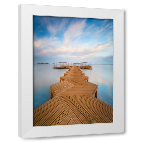 Pasarela I White Modern Wood Framed Art Print by Lopez, Bartolome