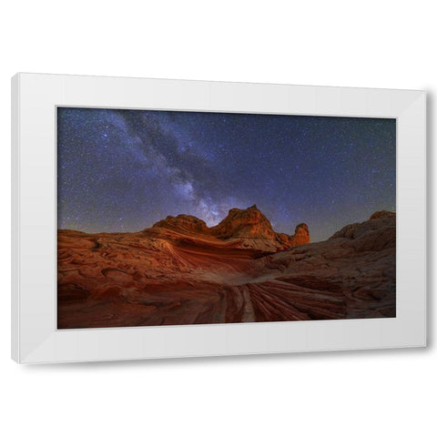 White Pocket Under Milkway White Modern Wood Framed Art Print by pingwei pan, joy