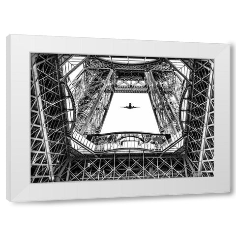 Paris Eifel White Modern Wood Framed Art Print by Philippe, Laruelle