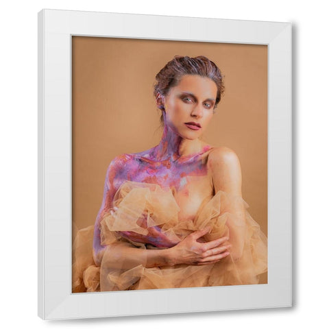 Colourful White Modern Wood Framed Art Print by Rozenberg Sherez, Ifat