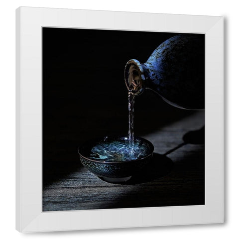 light and shadow White Modern Wood Framed Art Print by One-Corner