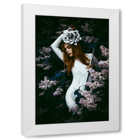 Blossom song White Modern Wood Framed Art Print by Bolgov (Axe), Ruslan