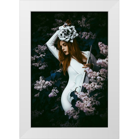 Blossom song White Modern Wood Framed Art Print by Bolgov (Axe), Ruslan