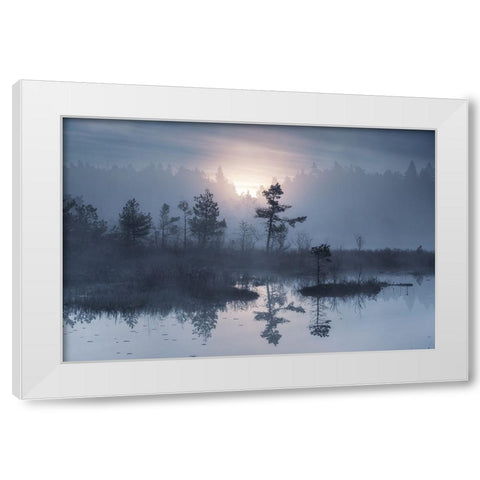 When the sun wakes up White Modern Wood Framed Art Print by Pettersson, Benny