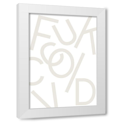 Fuck Covid - Gray White Modern Wood Framed Art Print by 1x Studio II