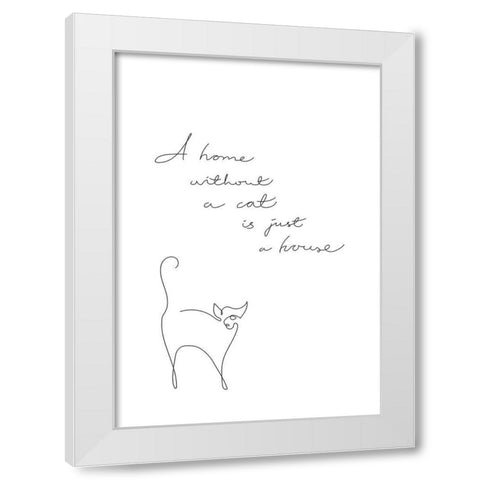 Without a cat White Modern Wood Framed Art Print by 1x Studio II