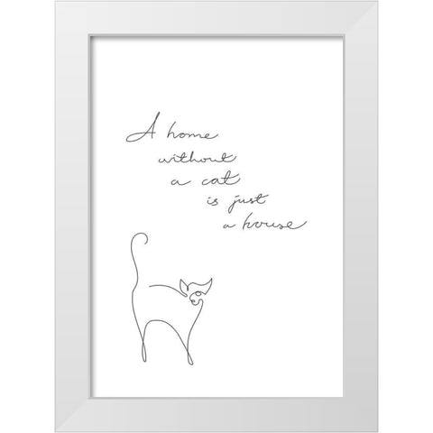 Without a cat White Modern Wood Framed Art Print by 1x Studio II
