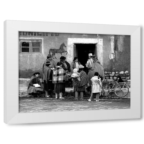 Town Council In Pukara White Modern Wood Framed Art Print by Pizzocaro, Giorgio