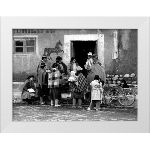 Town Council In Pukara White Modern Wood Framed Art Print by Pizzocaro, Giorgio