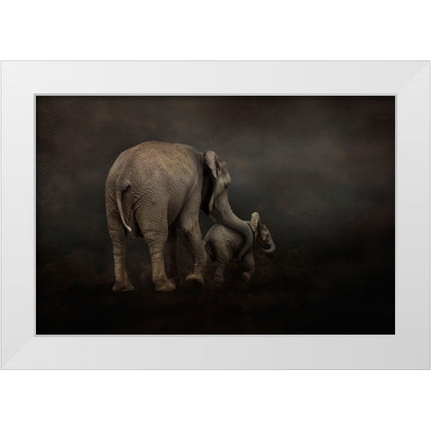 I Hold You White Modern Wood Framed Art Print by Wisniowska, Krystina