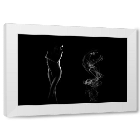 Noir White Modern Wood Framed Art Print by Das, Prithul