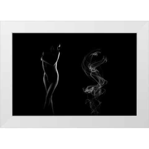Noir White Modern Wood Framed Art Print by Das, Prithul