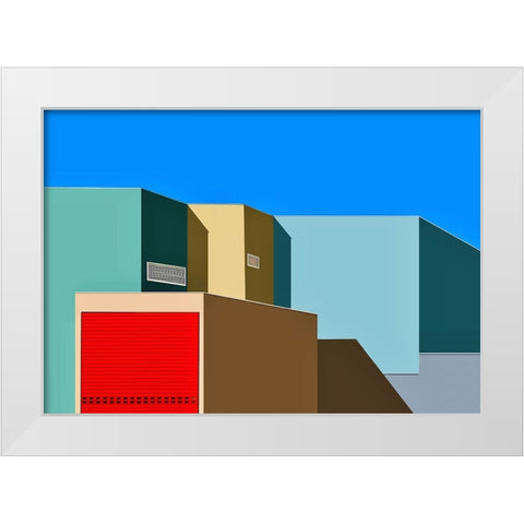 Urban textures - Jokneam industrial park White Modern Wood Framed Art Print by Orbach, Arnon