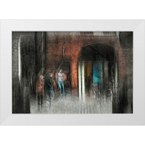 The Watcher White Modern Wood Framed Art Print by Van Der, Jan