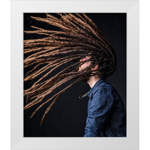 Dreadlocks White Modern Wood Framed Art Print by Aminrezai, Hamid
