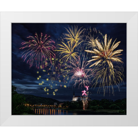 celebration White Modern Wood Framed Art Print by Rosenkrancova, Ilona