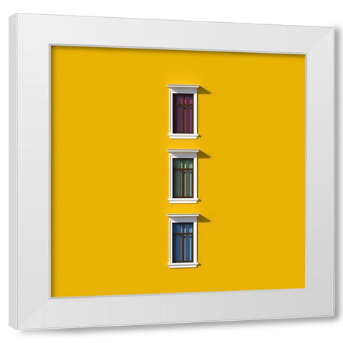 Three Windows White Modern Wood Framed Art Print by Bunjamin (Abe), Antonyus