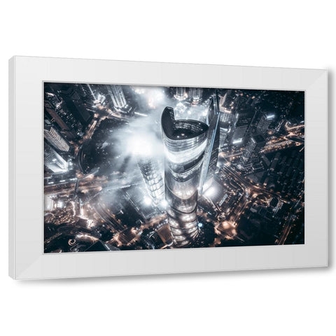 The Tornado White Modern Wood Framed Art Print by Tien, Aron