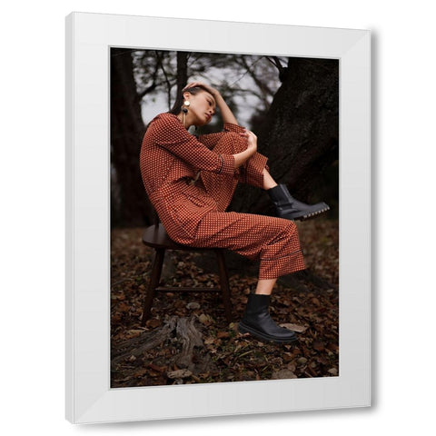 Riko White Modern Wood Framed Art Print by Aoyama, Koichi