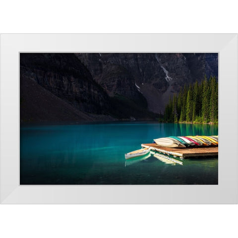 Dock White Modern Wood Framed Art Print by Zhou, Steven