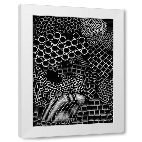 Shape White Modern Wood Framed Art Print by Dong Hee, Han