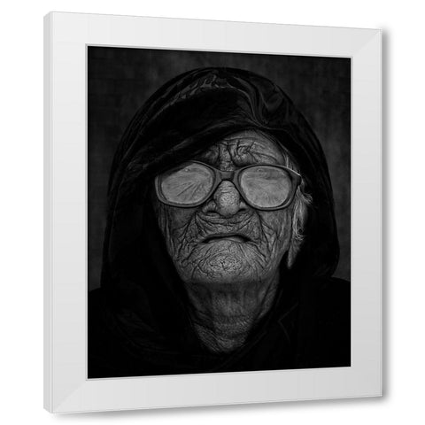 Grandma White Modern Wood Framed Art Print by Nayyer Reza, Sayyed