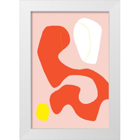 Coral Dancer White Modern Wood Framed Art Print by Sawall, Anastasia